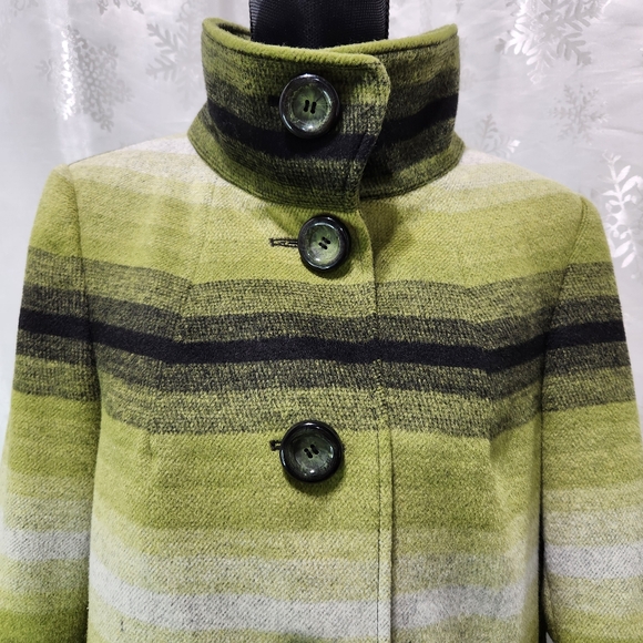 NWOT ABBIE MAGS Shades of Green Wool Blend Lined Jacket Blazer (M) - Picture 6 of 14